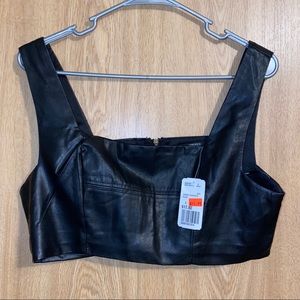 *NWT* Faux Leather Bralette / Crop Top